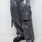 <LAST 1点> 
LB25AW-PT05-HKW | ウォッシュドホイルコーティングデタッチャブルカーゴパンツ | STEEL GRAY