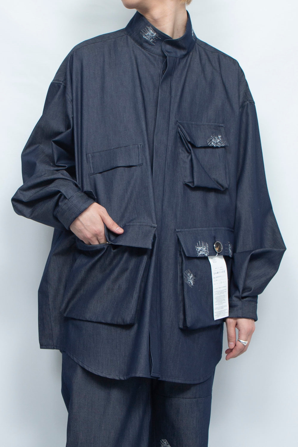 LB25SS-SH07-DDI| COOLMOTION®️ M-65モチーフデニムシャツジャケット | NAVY