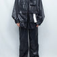 LB25SS-SH07-FFL| FAKE-FAKE LEATHER Ⅱ M-65モチーフシャツジャケット | BLACK