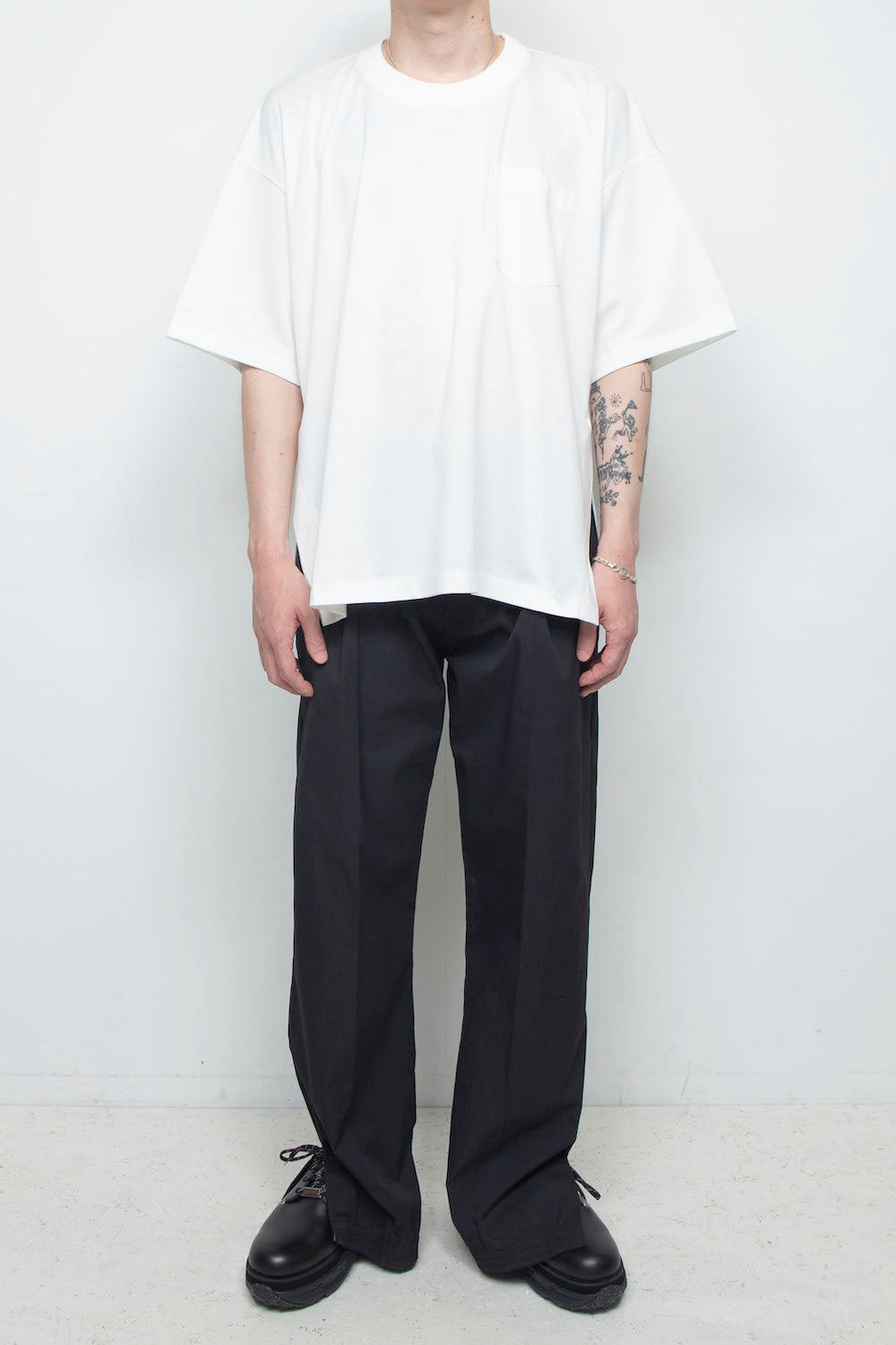 LBLM-TE09-PLN | スーペリアピマコットンオリジナルリブネックTシャツ | WHITE