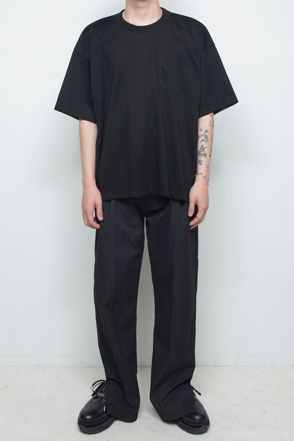 LBLM-TE09-PLN | スーペリアピマコットンオリジナルリブネックTシャツ | BLACK