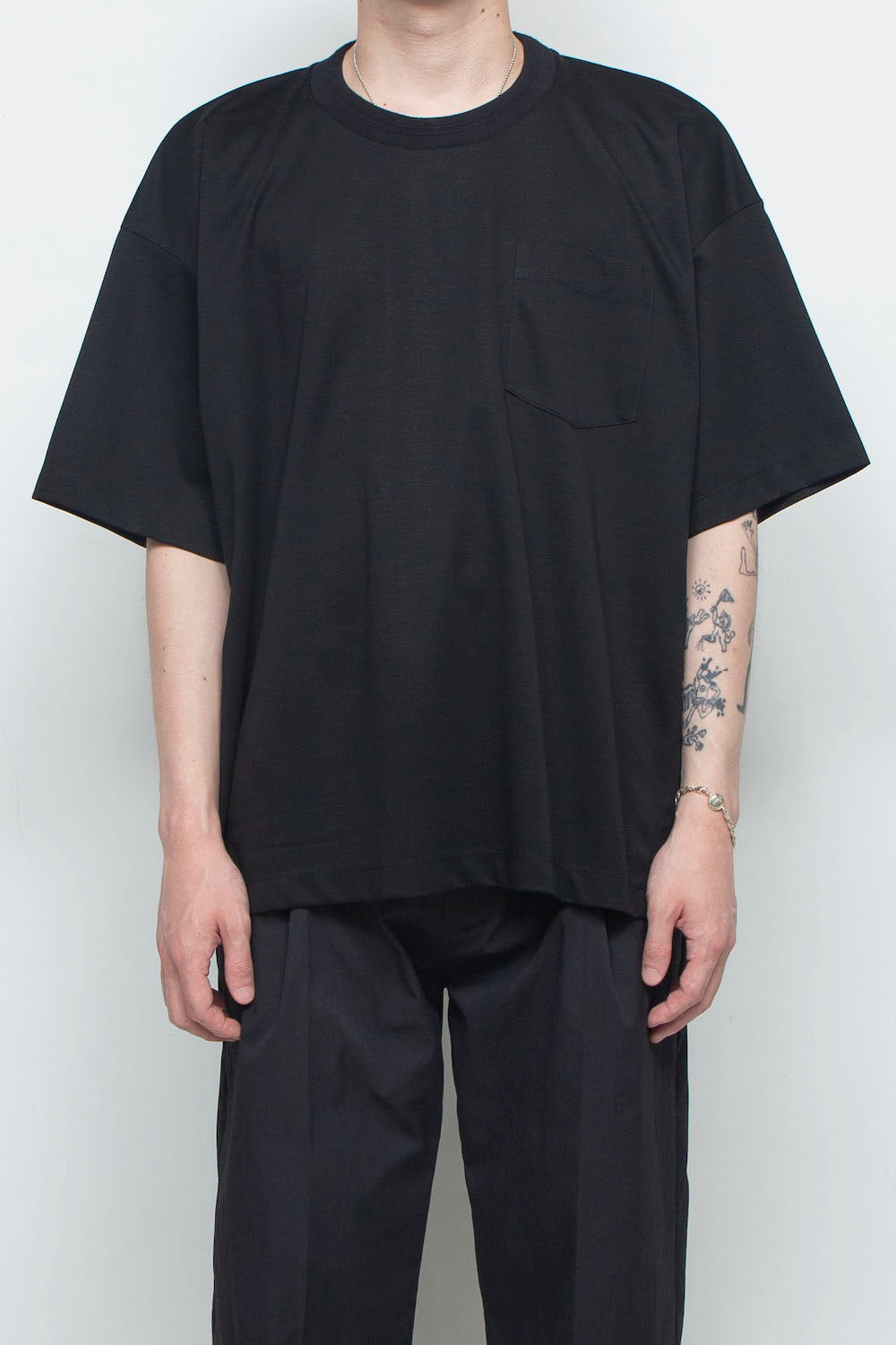 LBLM-TE09-PLN | スーペリアピマコットンオリジナルリブネックTシャツ | BLACK