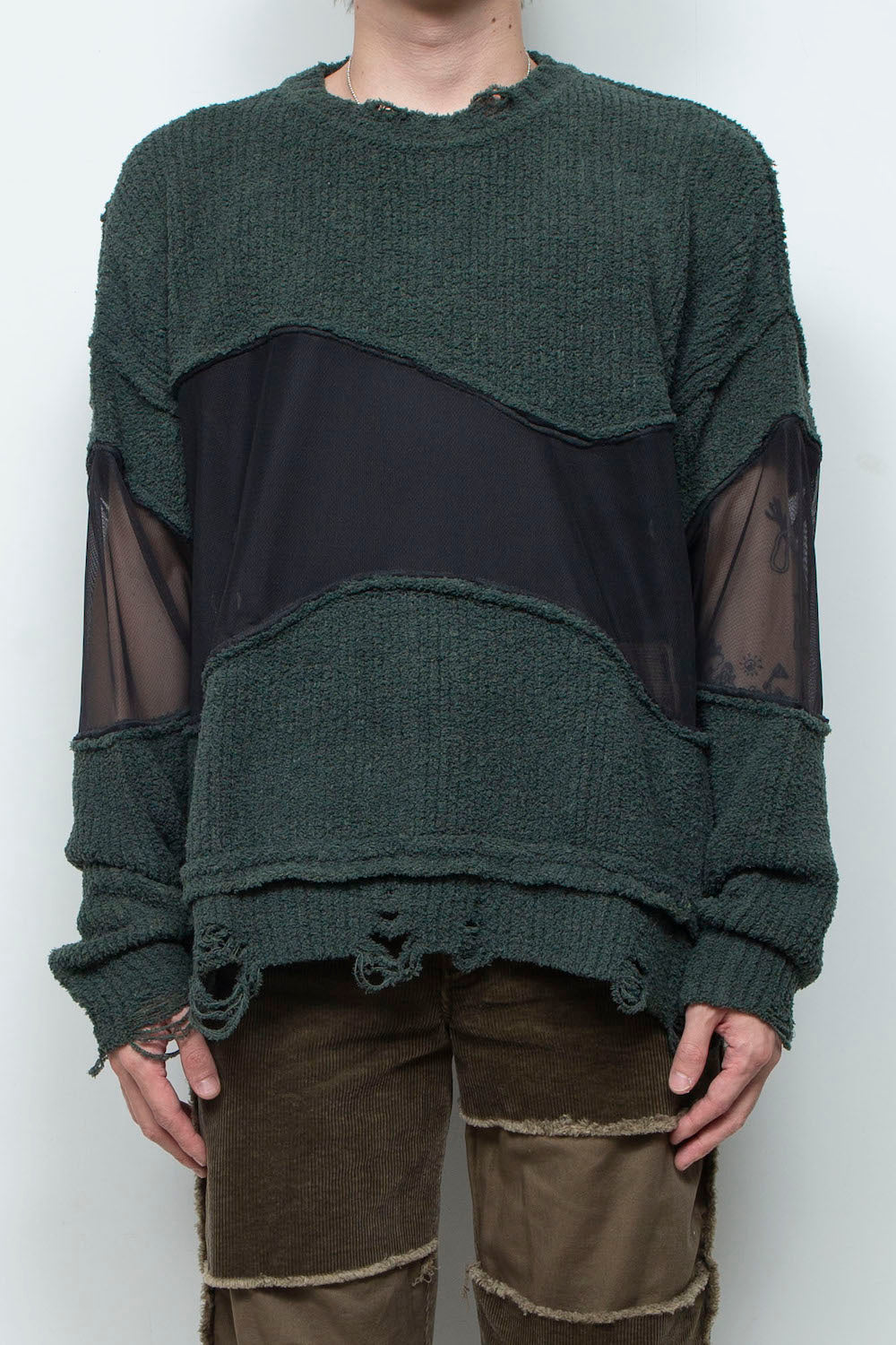 LB25AW-KN08 | Docking Reverse Crushed Sweater | BILLIARD GREEN