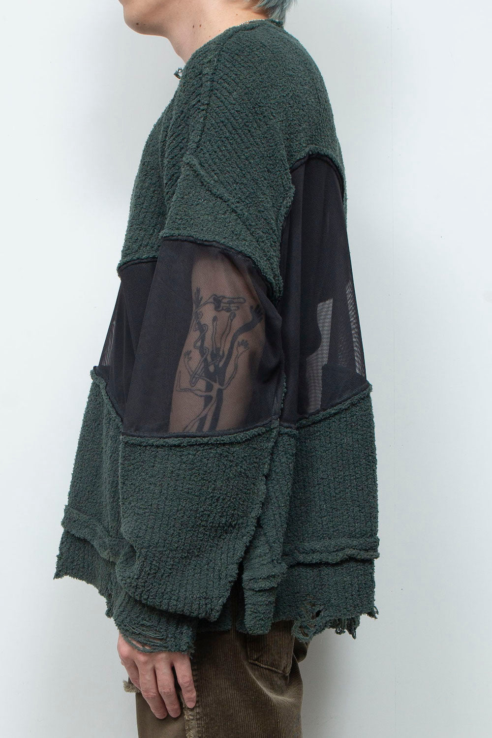 LB25AW-KN08 | Docking Reverse Crushed Sweater | BILLIARD GREEN