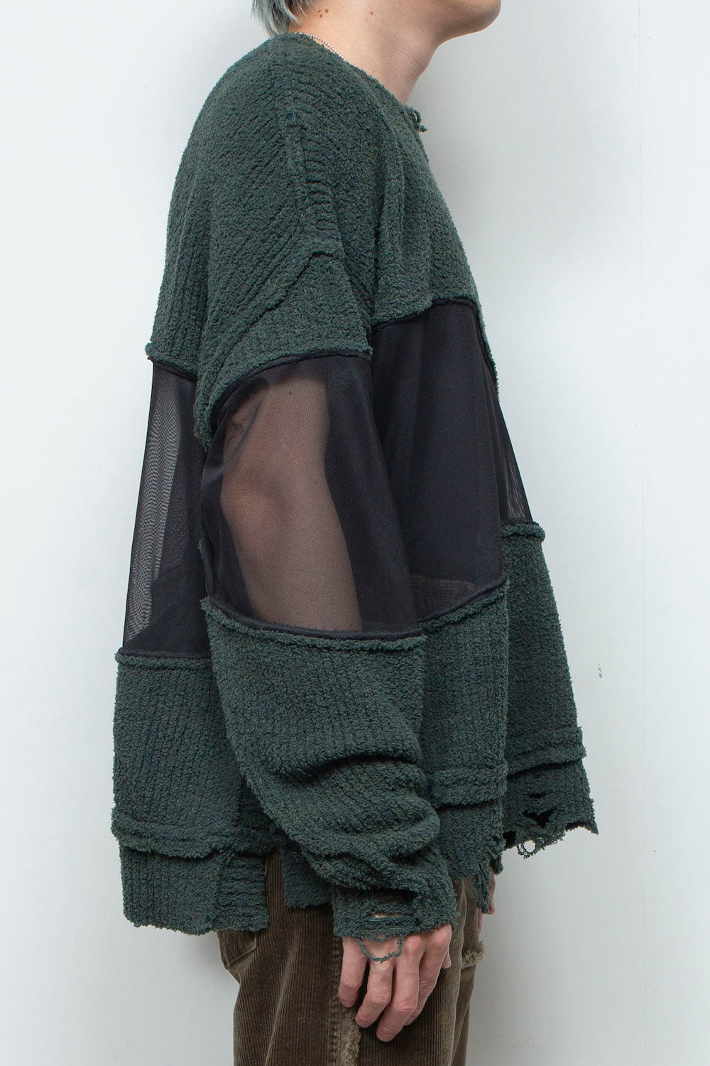 LB25AW-KN08 | Docking Reverse Crushed Sweater | BILLIARD GREEN