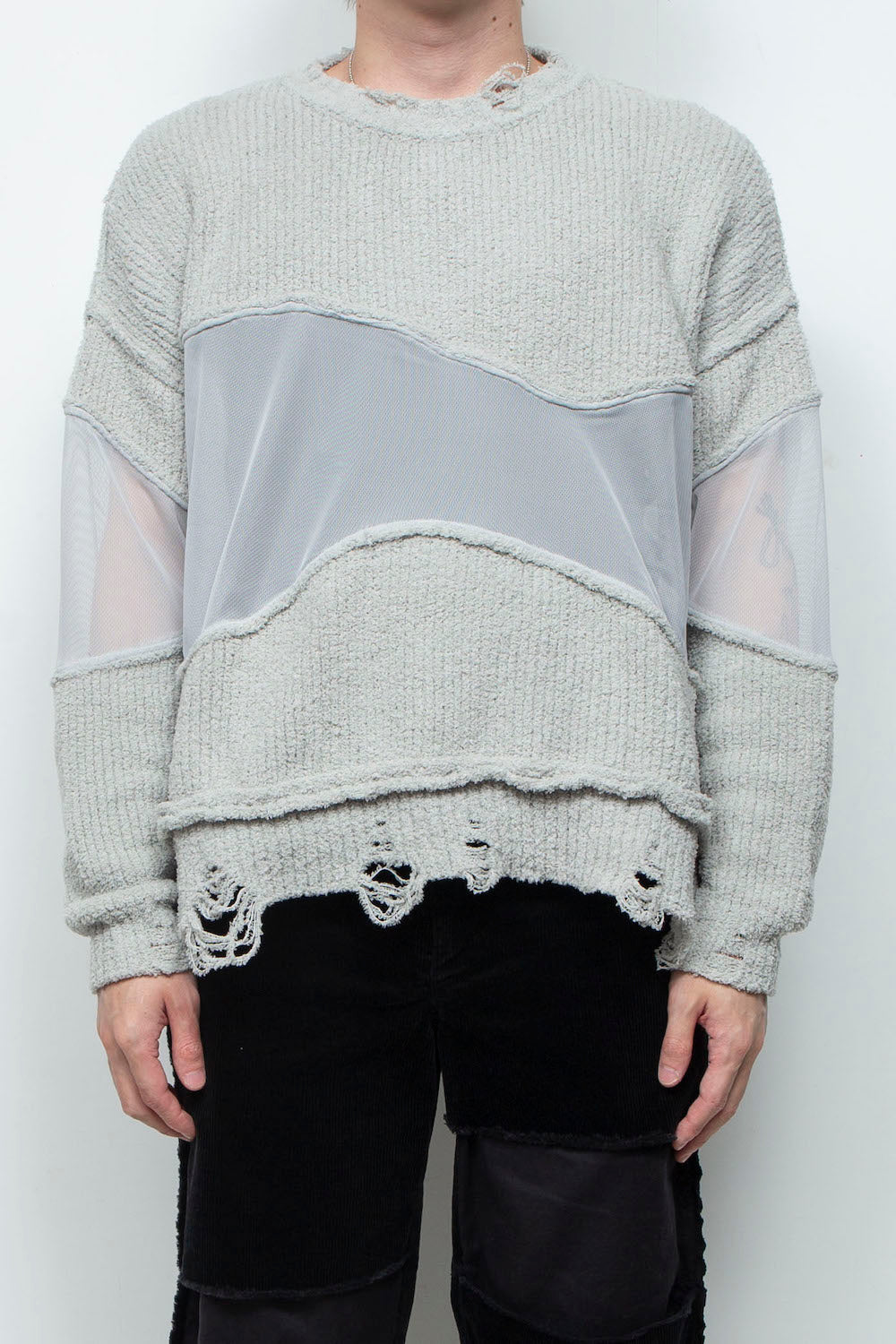 <last>
 LB25AW-KN08 | Docking Reverse Crushed Sweater | Light Gray</last>