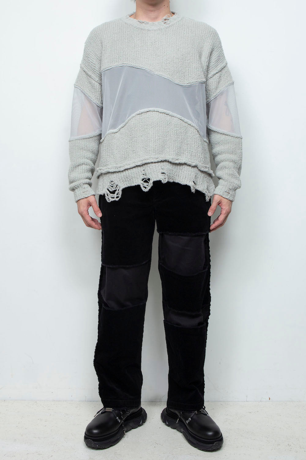 <last>
 LB25AW-KN08 | Docking Reverse Crushed Sweater | Light Gray</last>