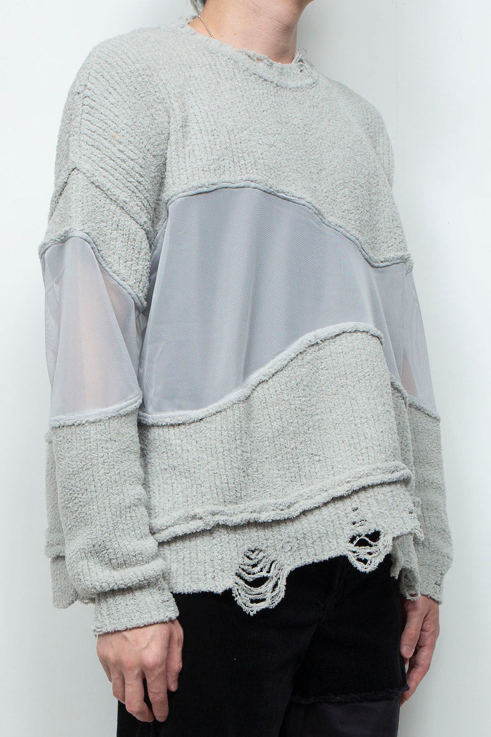 <last>
 LB25AW-KN08 | Docking Reverse Crushed Sweater | Light Gray</last>