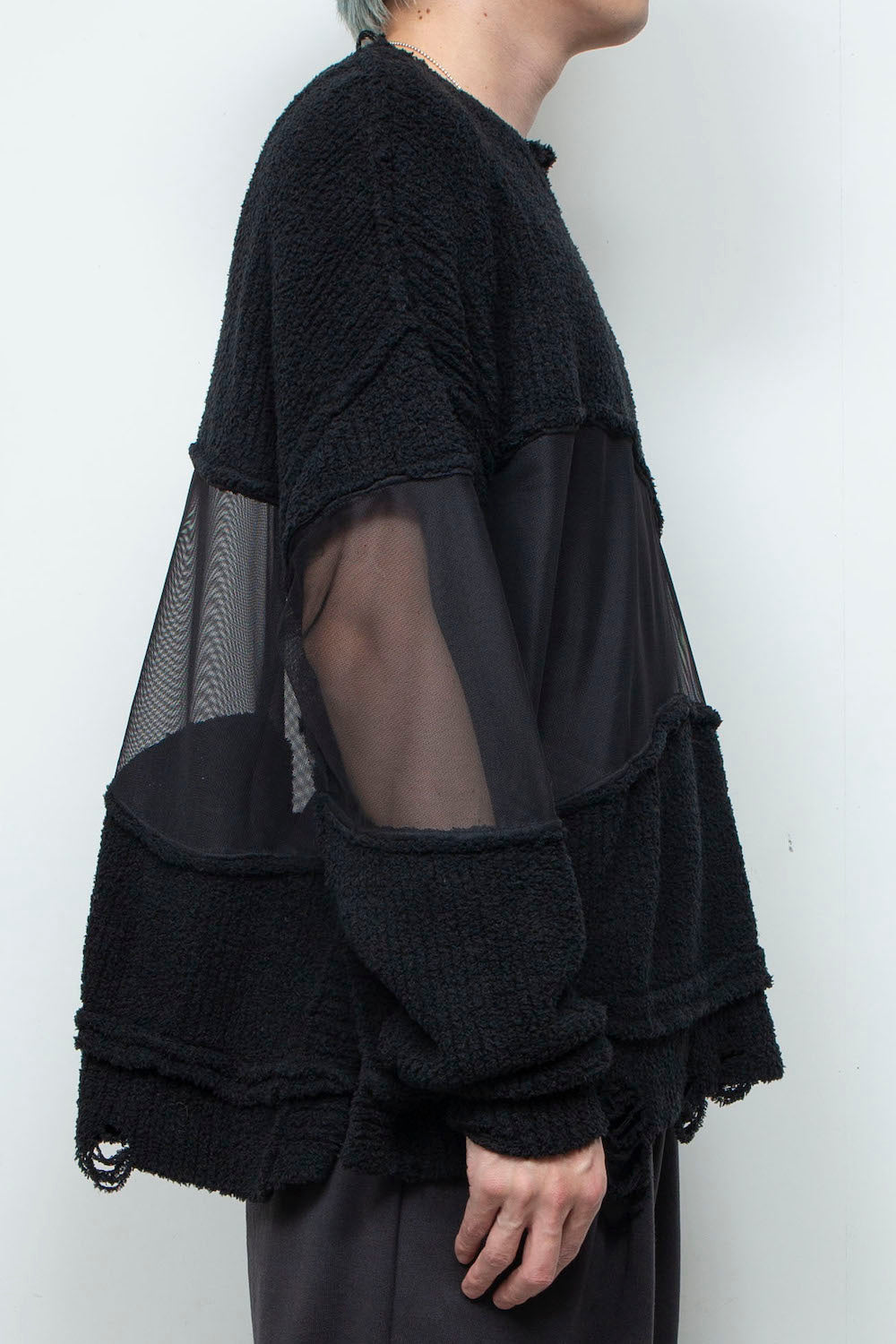 LB25AW-KN08 | Docking Reverse Crushed Sweater | BLACK