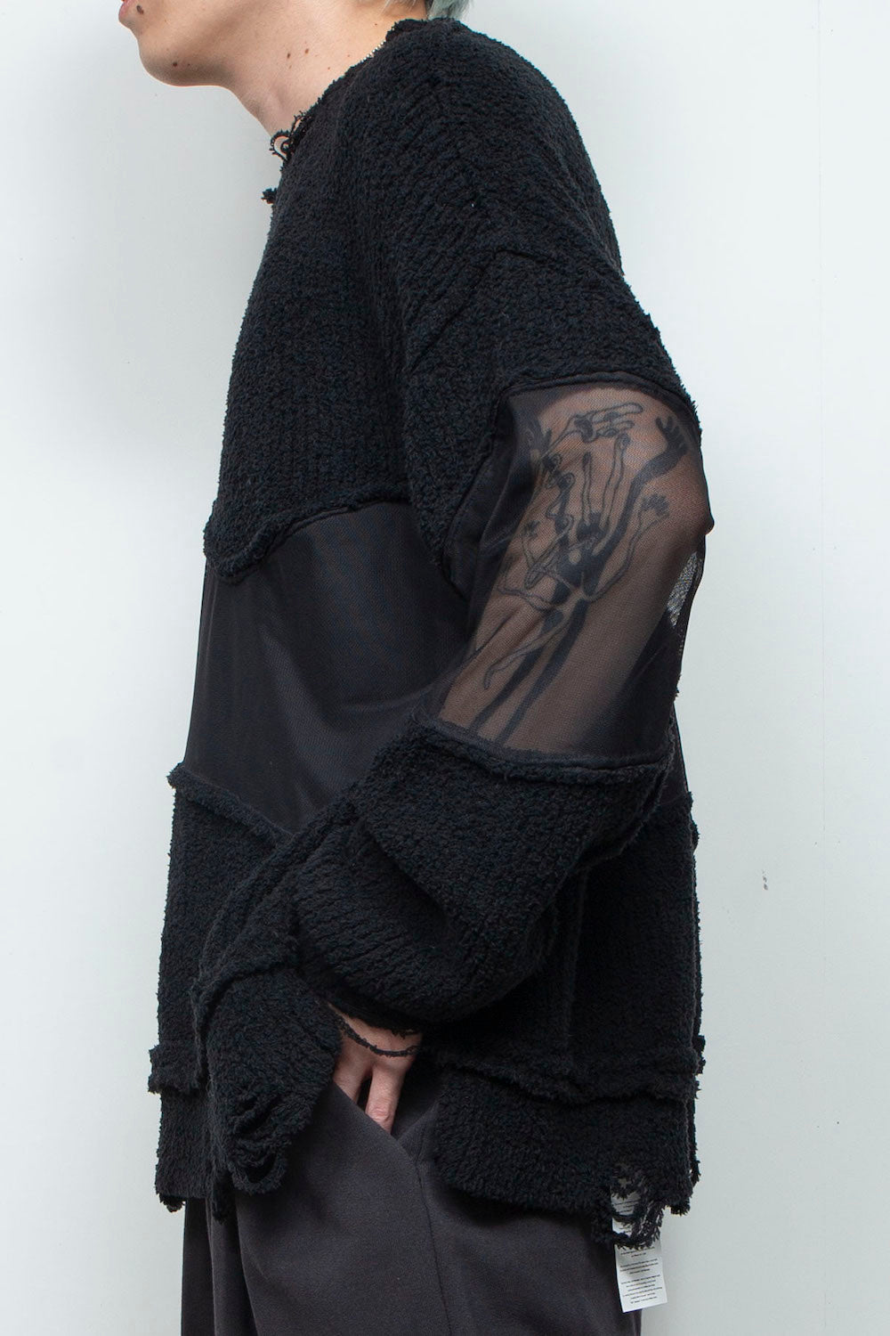 LB25AW-KN08 | Docking Reverse Crushed Sweater | BLACK