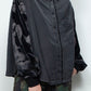 <last>
 LB25AW-SH08-SPV-PVL | Velour Jersey Sleeve Easy Shirt | Black x Black</last>