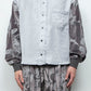 LB25AW-SH08-SPV-PVL | Velour Jersey Sleeve Easy Shirt | SKY GRAY x CHARCOAL