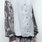 LB25AW-SH08-SPV-PVL | Velour Jersey Sleeve Easy Shirt | SKY GRAY x CHARCOAL