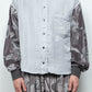 LB25AW-SH08-SPV-PVL | Velour Jersey Sleeve Easy Shirt | SKY GRAY x CHARCOAL
