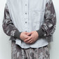 LB25AW-SH08-SPV-PVL | Velour Jersey Sleeve Easy Shirt | SKY GRAY x CHARCOAL