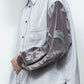 LB25AW-SH08-SPV-PVL | Velour Jersey Sleeve Easy Shirt | SKY GRAY x CHARCOAL