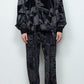 LB25AW-PO08-PVL | 3D Printed Velour Jersey Pullover | BLACK