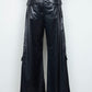 <LAST 1点> LB25AW-PT09-FFL | FAKE-FAKE LEATHER Ⅱ シンフラップバギートラウザー | BLACK