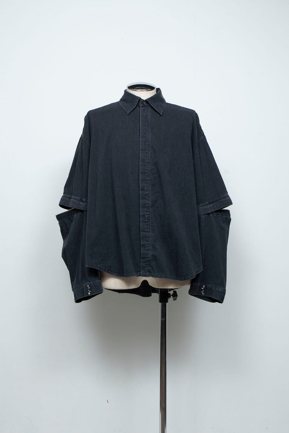 LB26SS-SH11-BWD | 7.5ozデニム デタッチャブルスリーブシャツ | BLACK WASHED