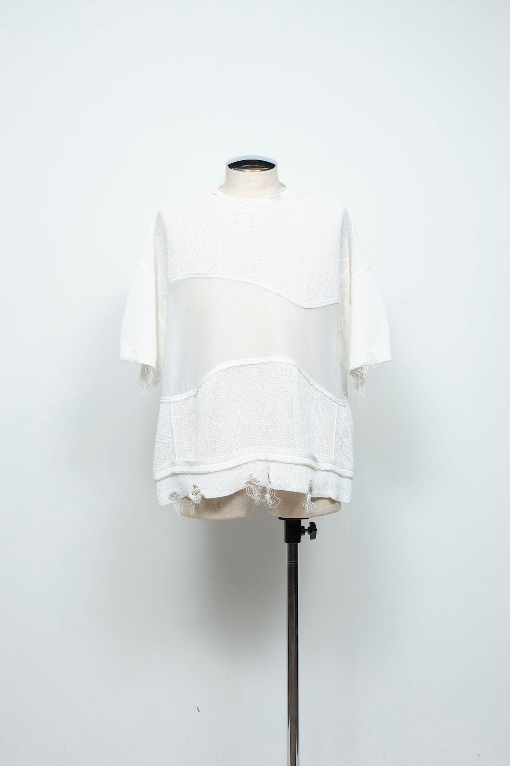 LB26SS-KN10 | アバセルペーパーヤーンリバースクラッシュドセーター | OFF WHITE