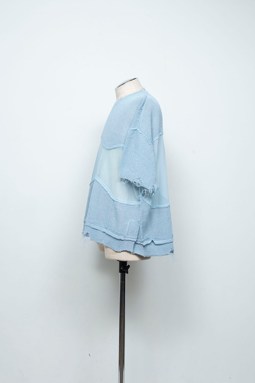 LB26SS-KN10 | アバセルペーパーヤーンリバースクラッシュドセーター | PALE BLUE