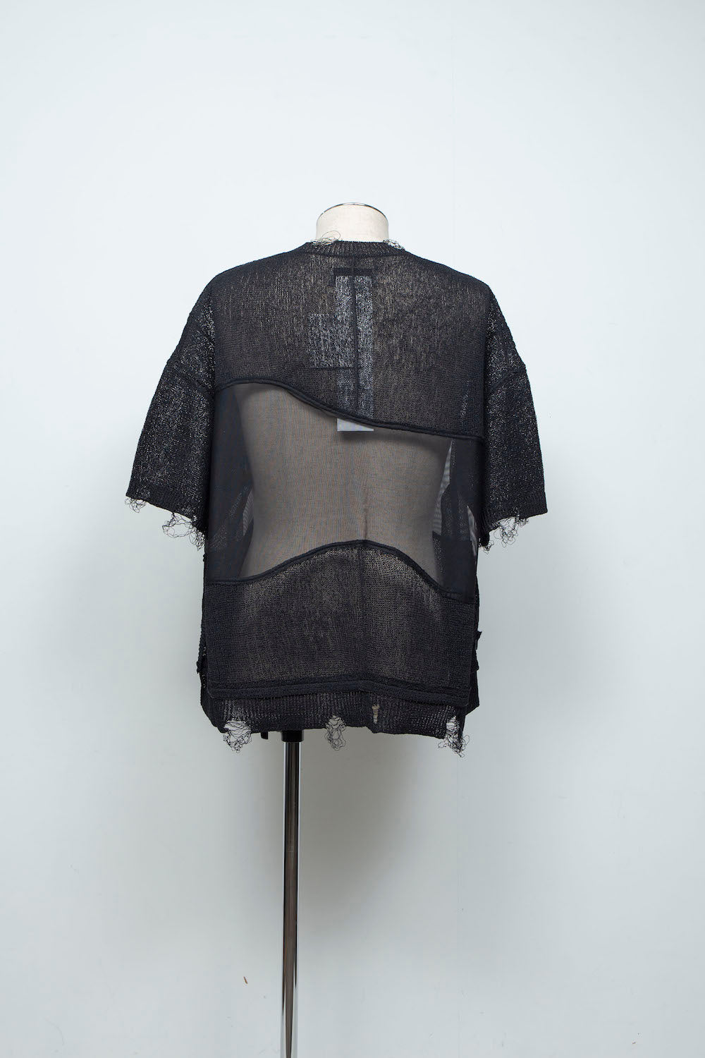 LB26SS-KN10 | アバセルペーパーヤーンリバースクラッシュドセーター | BLACK