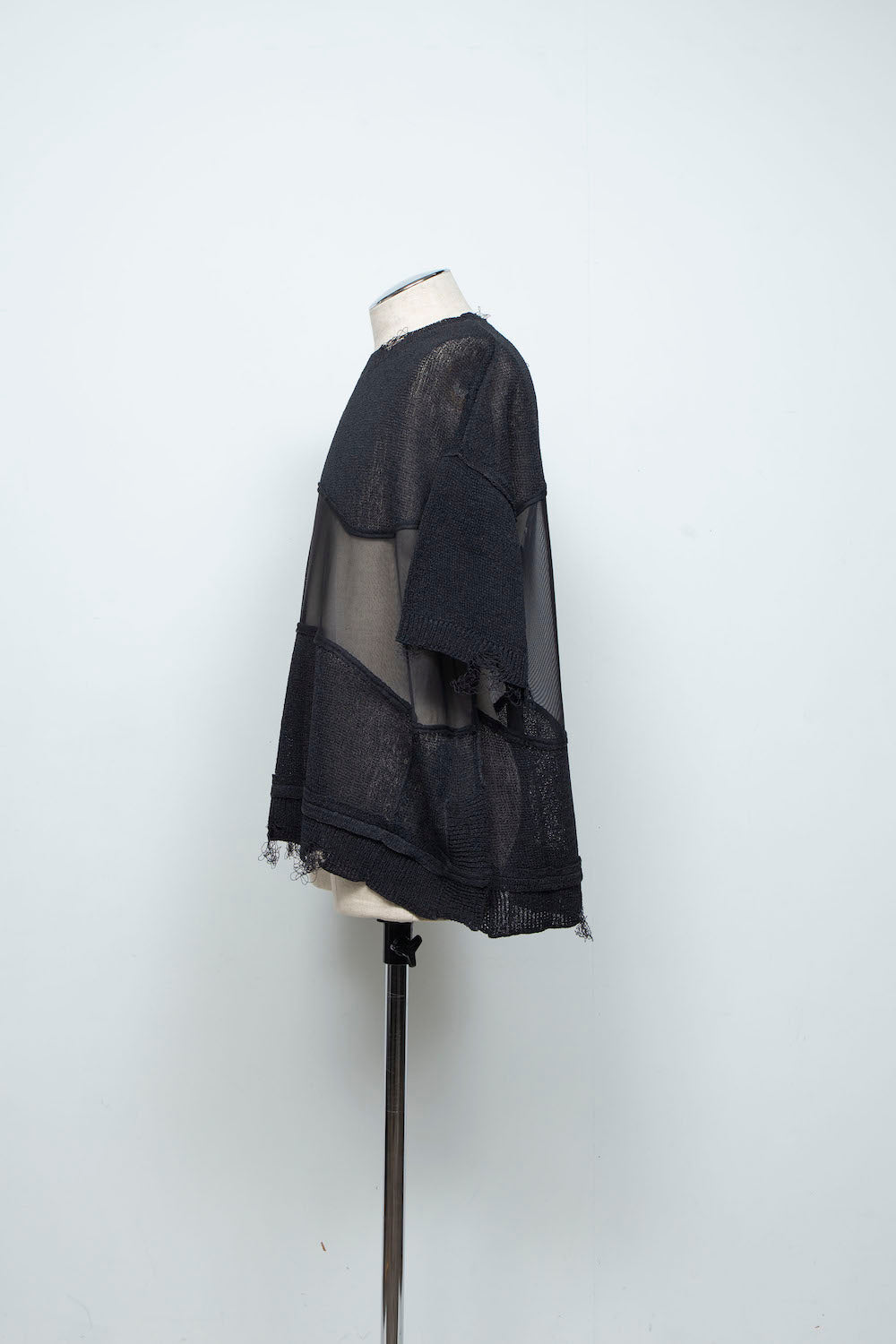 LB26SS-KN10 | アバセルペーパーヤーンリバースクラッシュドセーター | BLACK