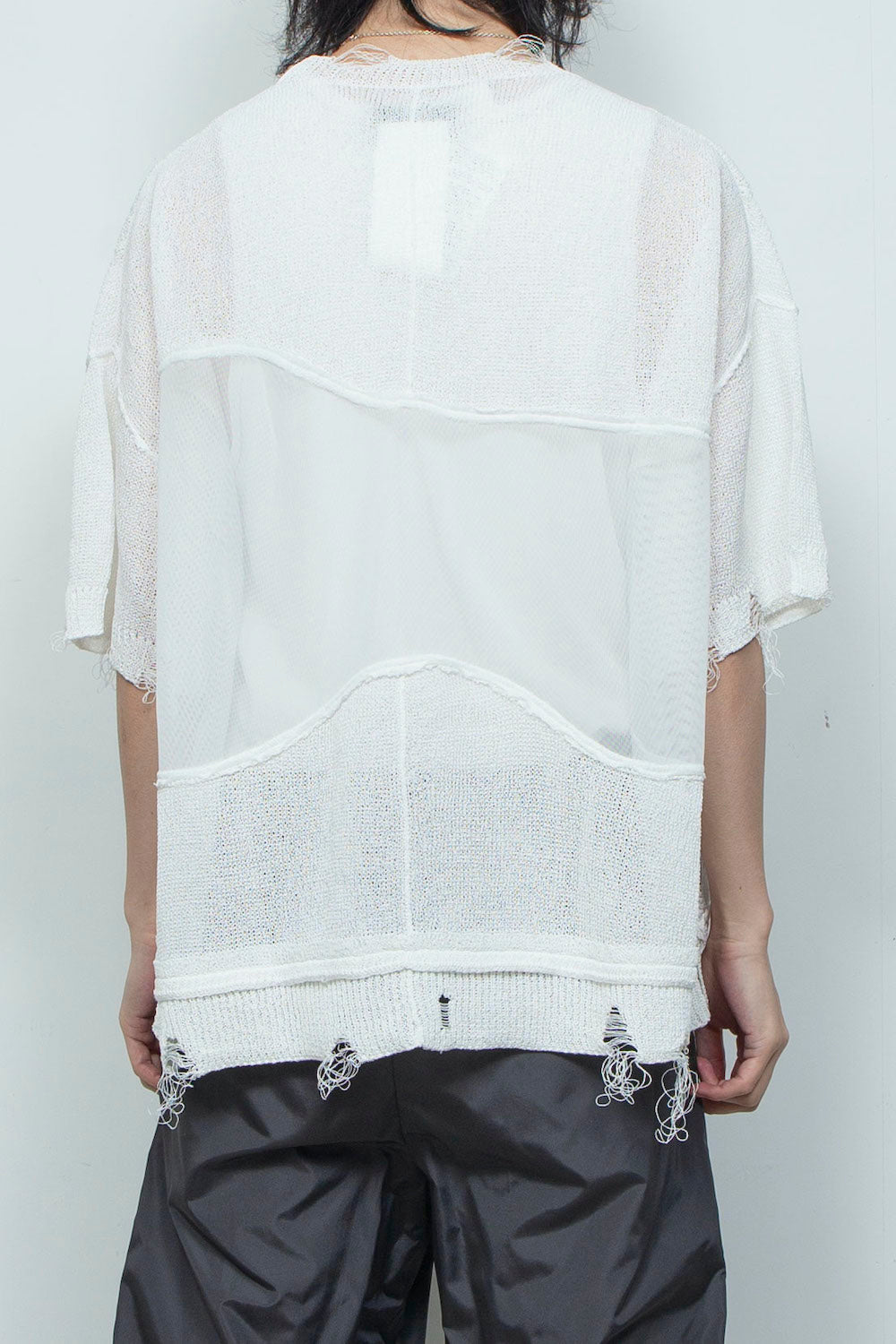 LB26SS-KN10 | アバセルペーパーヤーンリバースクラッシュドセーター | OFF WHITE