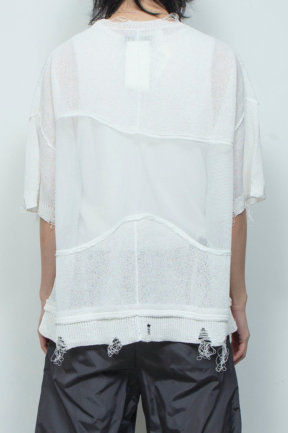 LB26SS-KN10 | アバセルペーパーヤーンリバースクラッシュドセーター | OFF WHITE