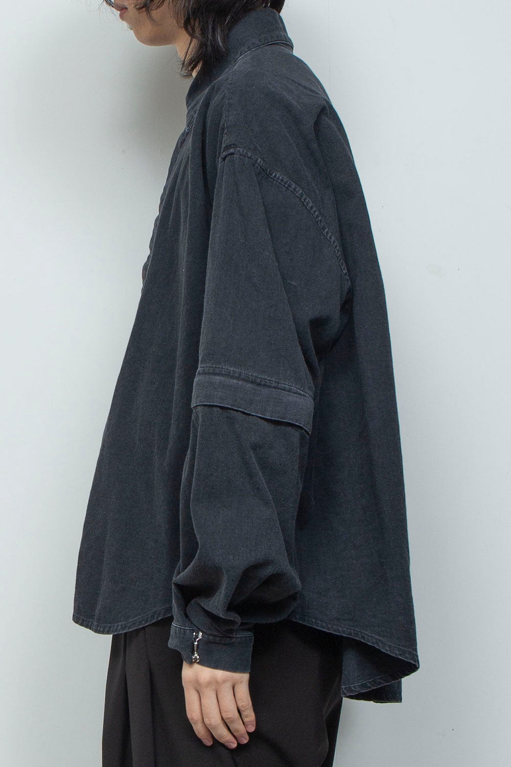 LB26SS-SH11-BWD | 7.5ozデニム デタッチャブルスリーブシャツ | BLACK WASHED