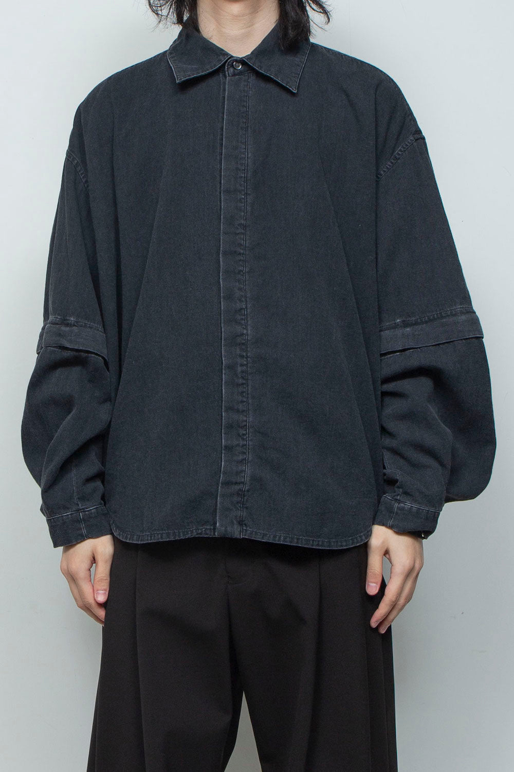 LB26SS-SH11-BWD | 7.5ozデニム デタッチャブルスリーブシャツ | BLACK WASHED