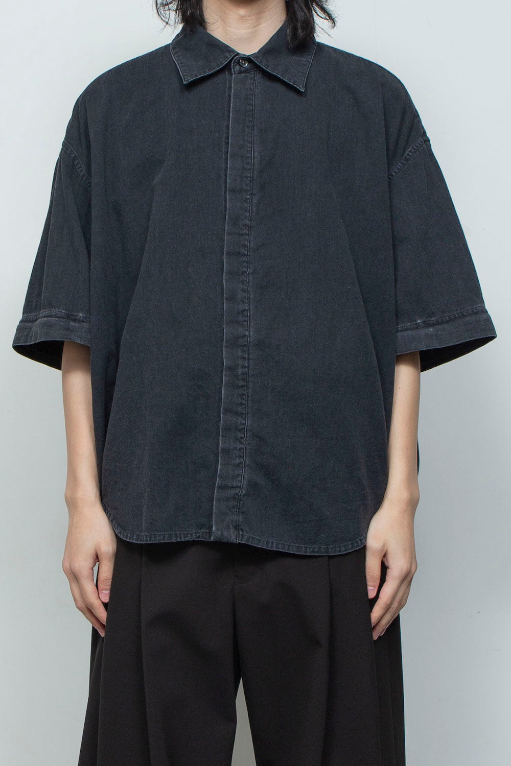 LB26SS-SH11-BWD | 7.5ozデニム デタッチャブルスリーブシャツ | BLACK WASHED