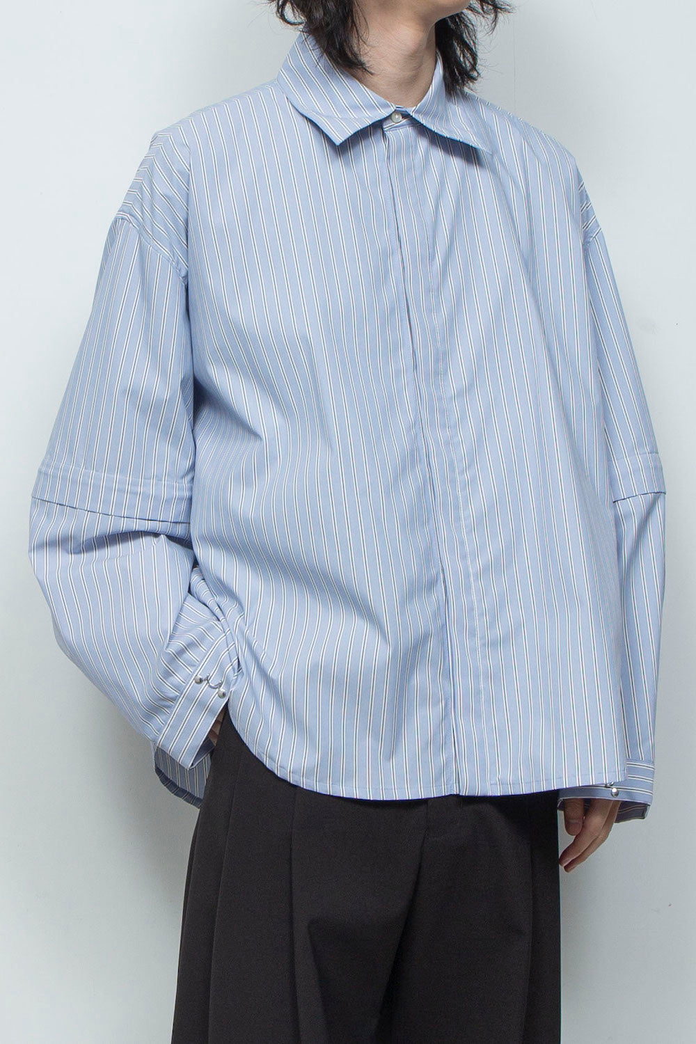 LB26SS-SH11-FTS | プライムフレックス デタッチャブルスリーブシャツ | SAX STRIPE