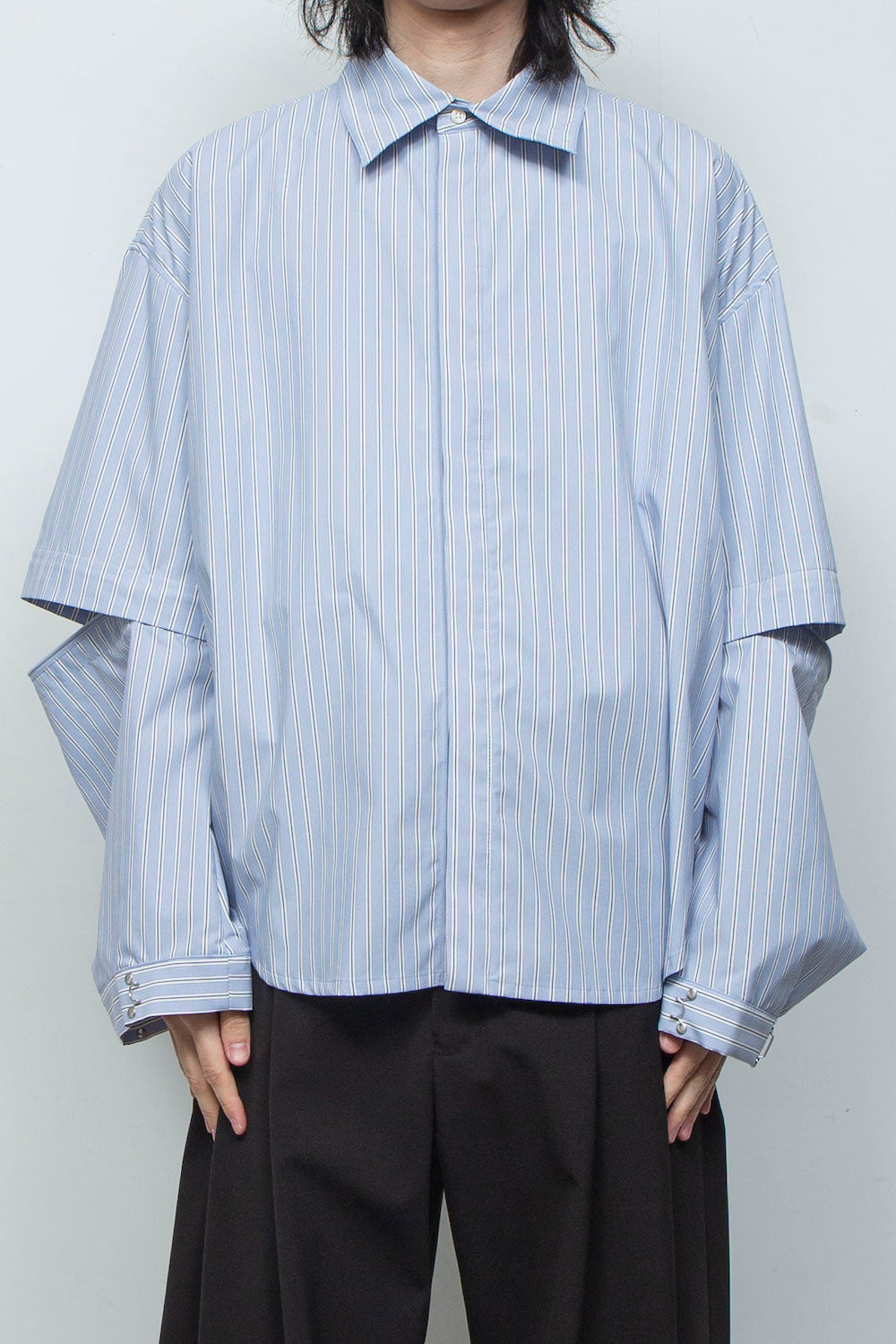 LB26SS-SH11-FTS | プライムフレックス デタッチャブルスリーブシャツ | SAX STRIPE