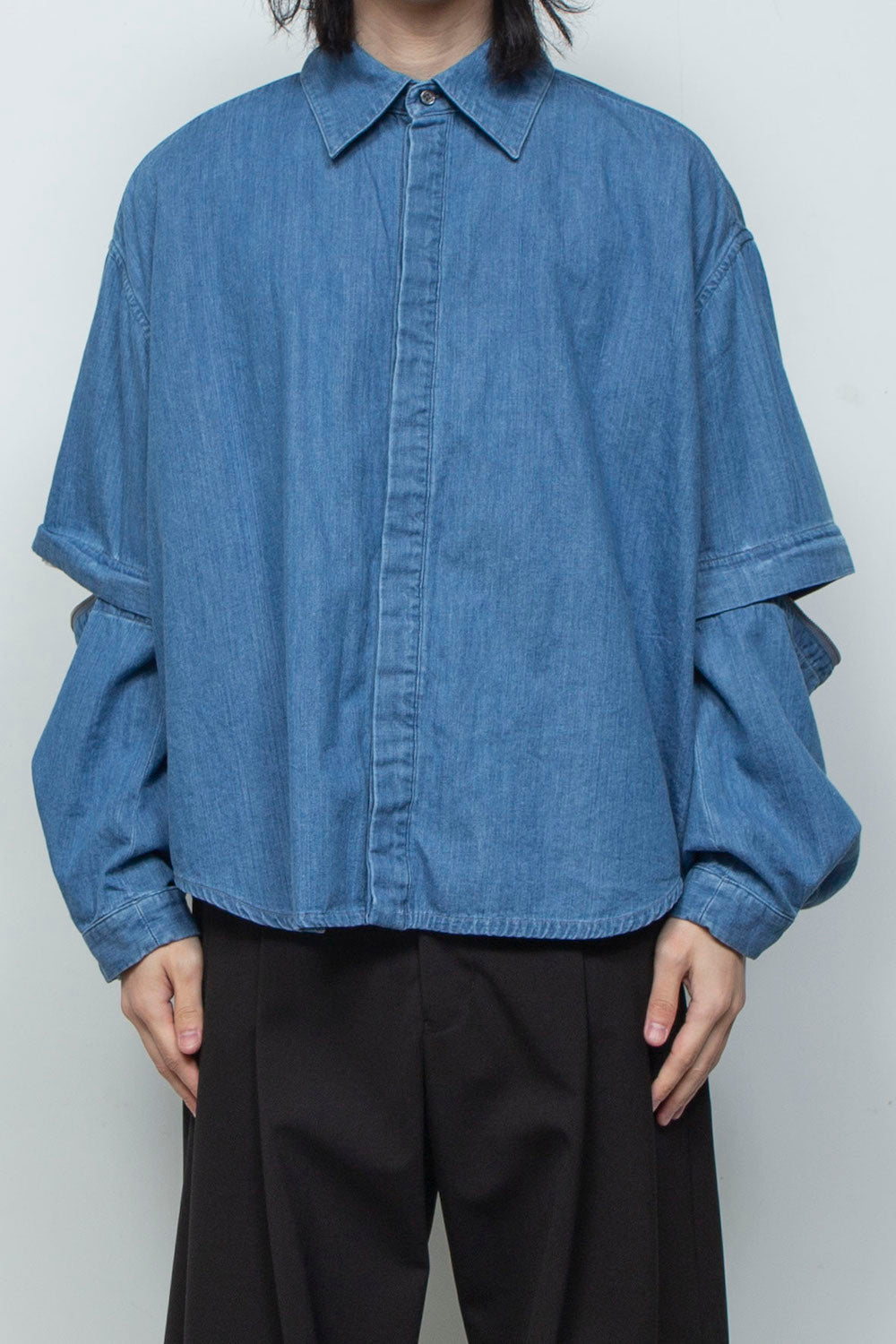 LB26SS-SH11-BWD | 7.5ozデニム デタッチャブルスリーブシャツ | BLUE WASHED