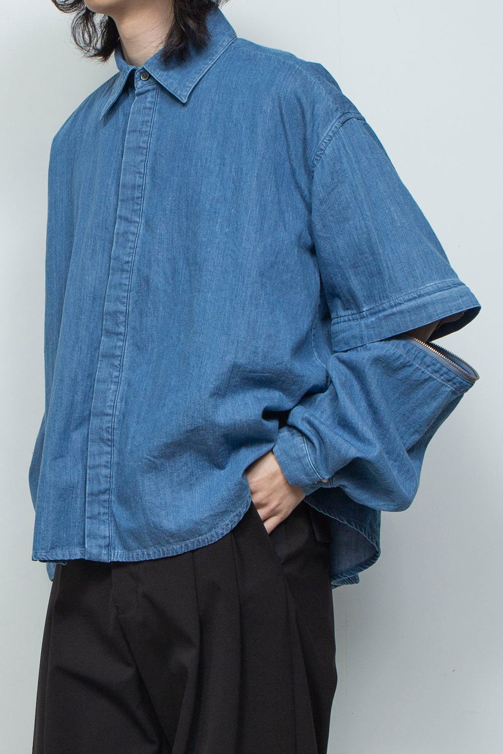 LB26SS-SH11-BWD | 7.5ozデニム デタッチャブルスリーブシャツ | BLUE