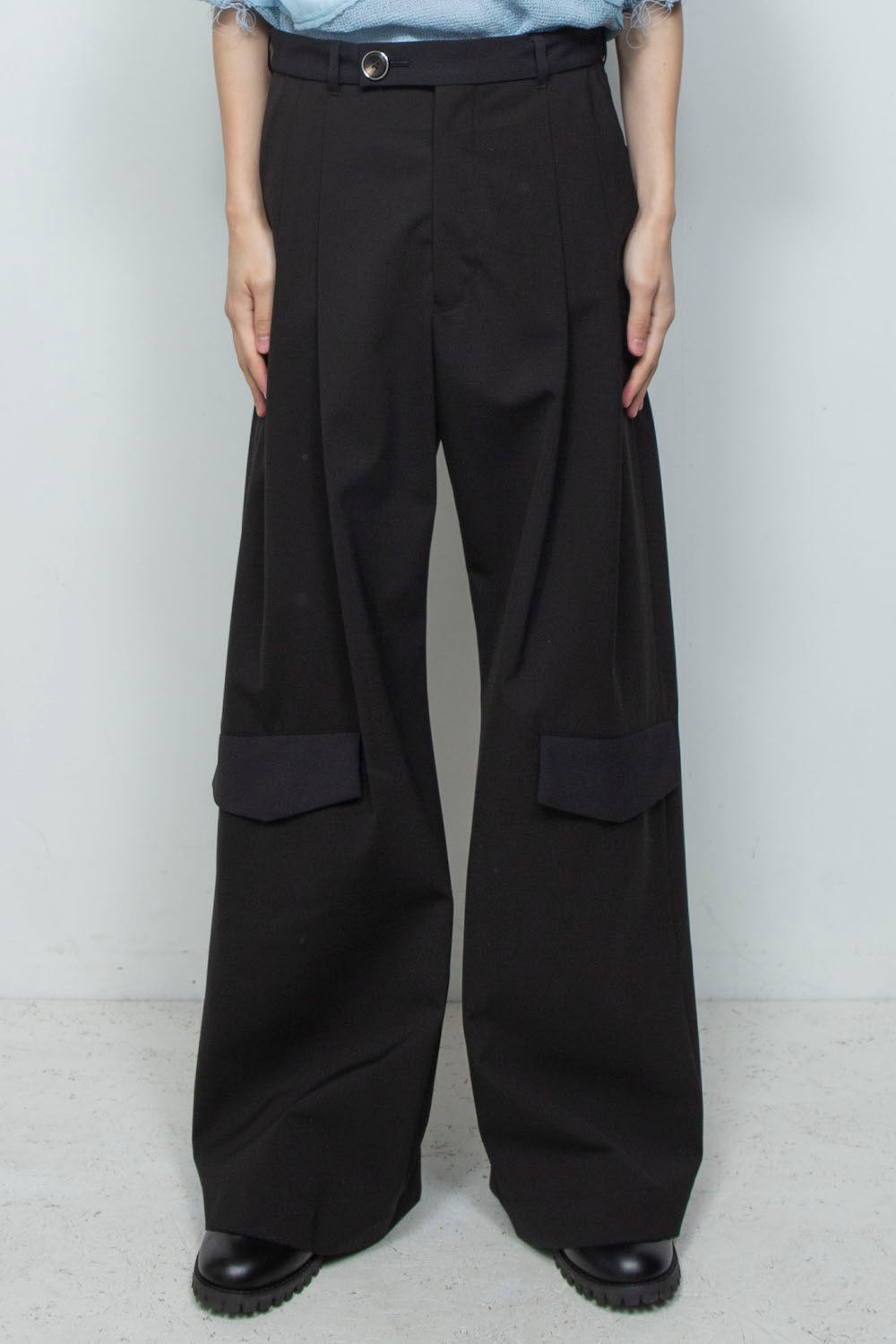 LB26SS-PT09-BDS | オリジナル3レイヤー シンフラップバギートラウザー | BLACK