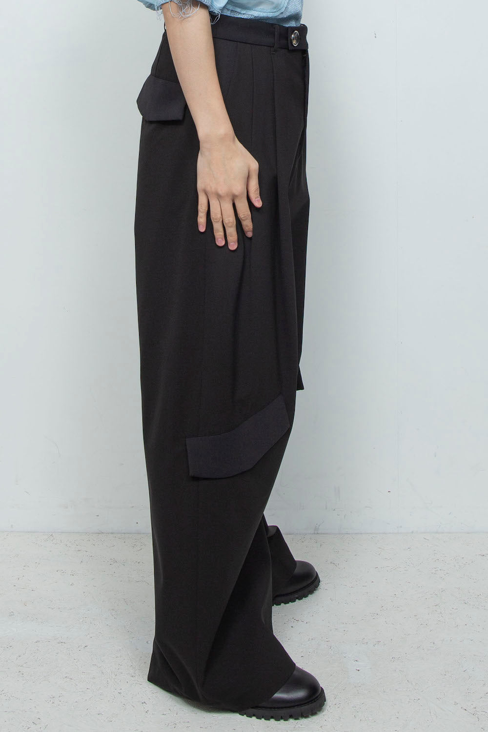 LB26SS-PT09-BDS | オリジナル3レイヤー シンフラップバギートラウザー | BLACK