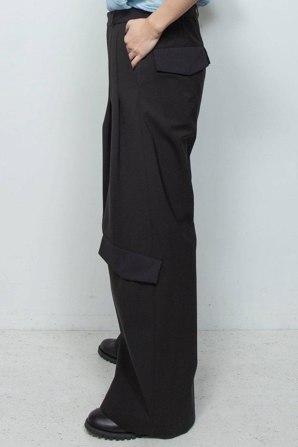 LB26SS-PT09-BDS | オリジナル3レイヤー シンフラップバギートラウザー | BLACK