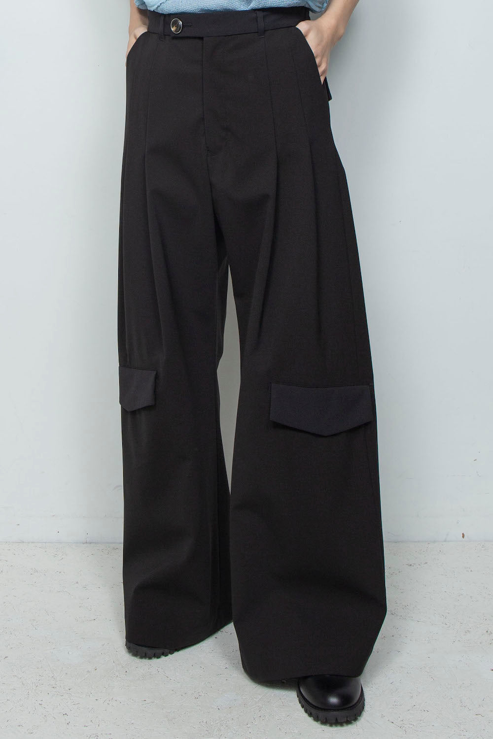 LB26SS-PT09-BDS | オリジナル3レイヤー シンフラップバギートラウザー | BLACK