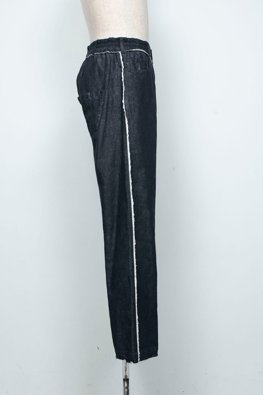<LAST 1点> LB26SS-PT02-HPD | ホイルプリントローライズ5Pセミフレアパンツ | BLACK×FOIL