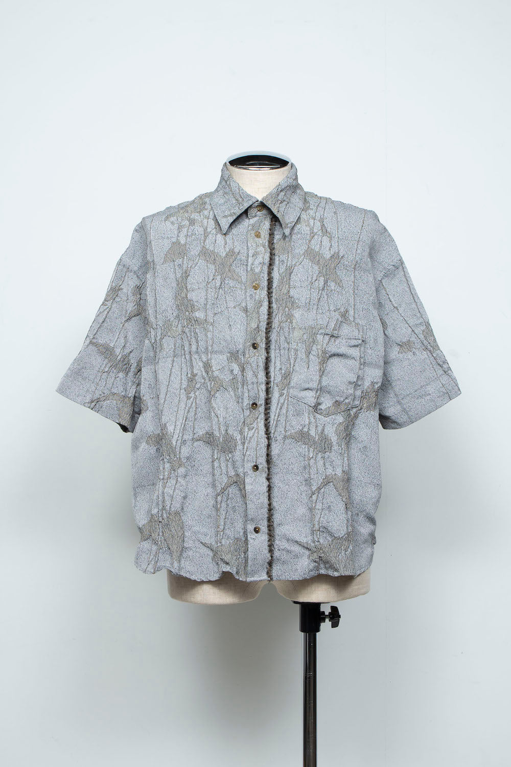 <LAST 1点> LB26SS-SH08-JQD | オリジナル蔦ジャガードショートスリーブコンパクトシャツ | IVY×CONCRETE