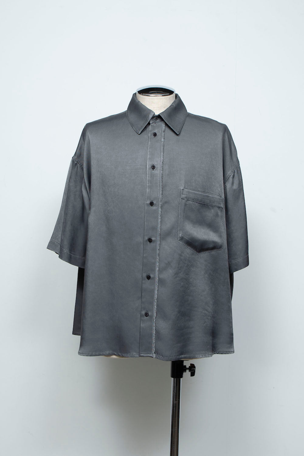 <LAST 1点> LB26SS-SH08-PDC | ピグメントウォッシュドショートスリーブコンパクトシャツ | SLATE GRAY