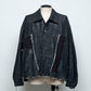 <LAST 1点> LB26SS-JK02-HPD | ホイルプリント再構築カーペンターデニムジャケット | BLACK×FOIL