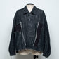 <LAST 1点> LB26SS-JK02-HPD | ホイルプリント再構築カーペンターデニムジャケット | BLACK×FOIL