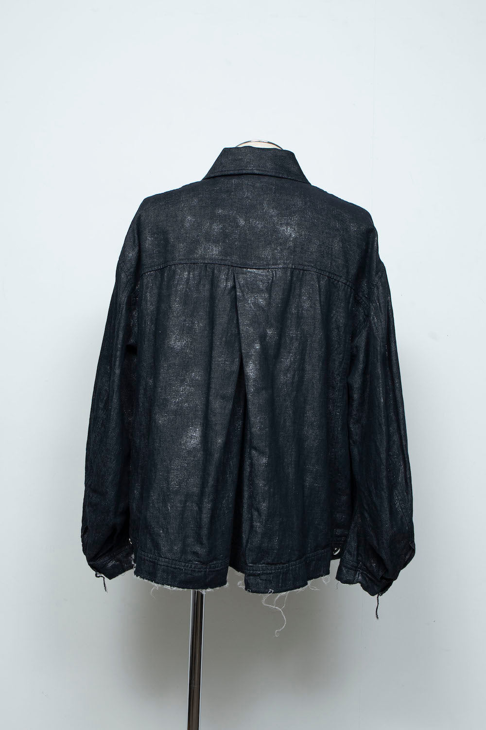 <LAST 1点> LB26SS-JK02-HPD | ホイルプリント再構築カーペンターデニムジャケット | BLACK×FOIL