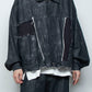 <LAST 1点> LB26SS-JK02-HPD | ホイルプリント再構築カーペンターデニムジャケット | BLACK×FOIL