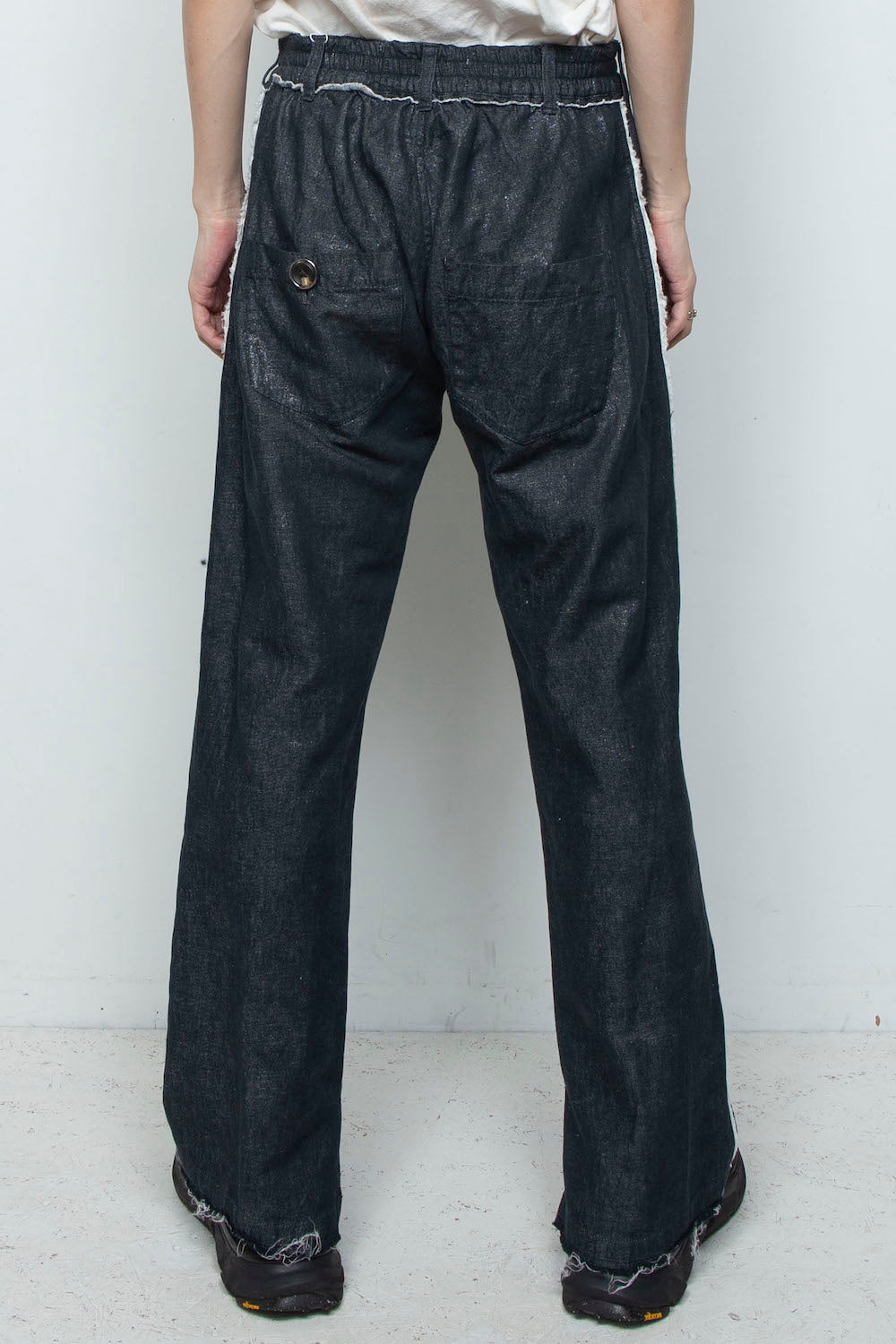 <LAST 1点> LB26SS-PT02-HPD | ホイルプリントローライズ5Pセミフレアパンツ | BLACK×FOIL