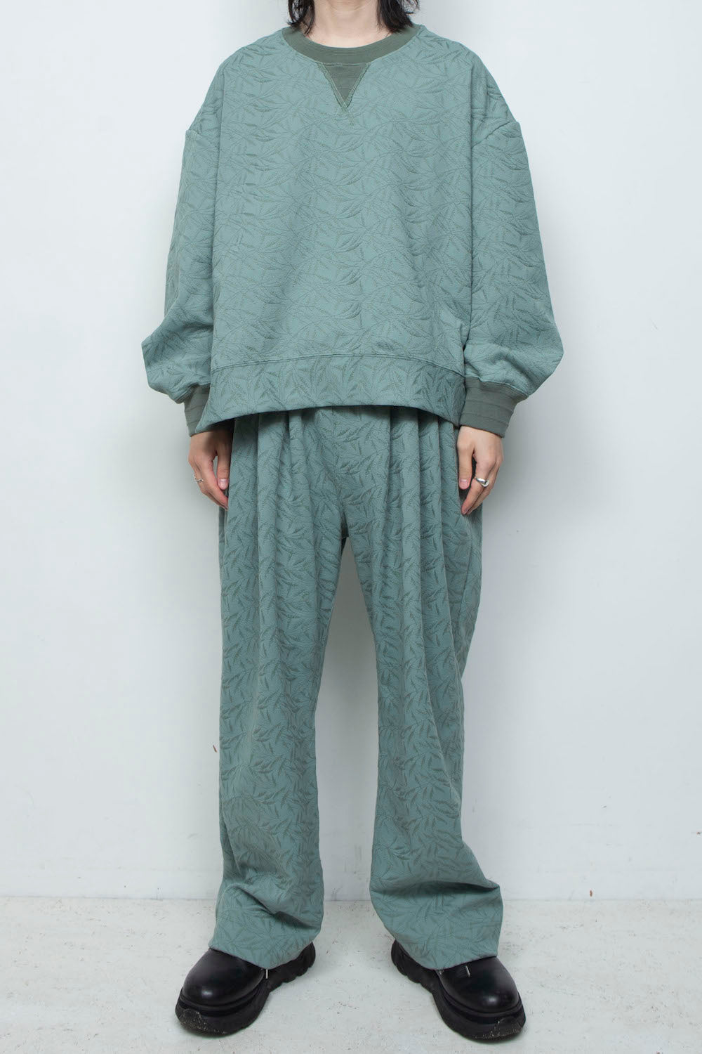 <LAST 1点> LB26SS-PO08-ETJ | フルエンブロイダリージャージープルオーバー | GLASS GREEN