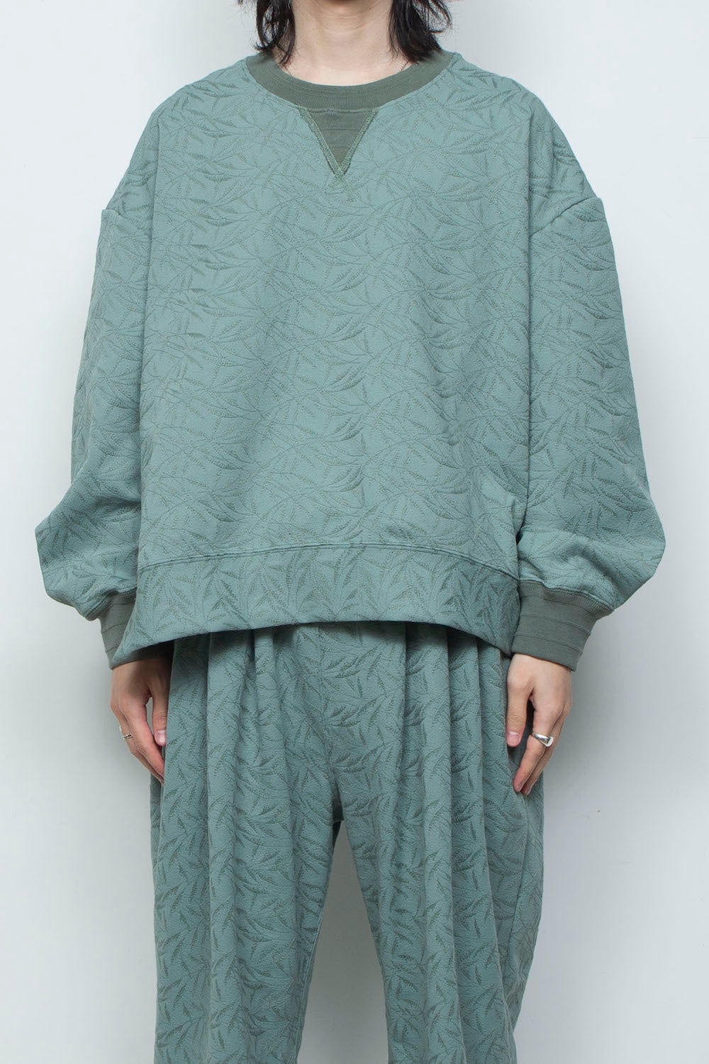 <LAST 1点> LB26SS-PO08-ETJ | フルエンブロイダリージャージープルオーバー | GLASS GREEN
